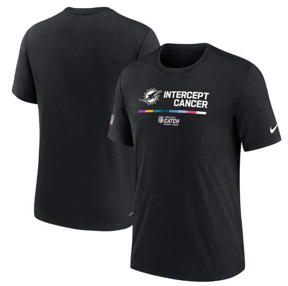 Men's Black Miami Dolphins 2022 Crucial Catch Performance T-Shirt